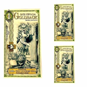 ロット X 3 ネバダ ゴールドバック オーラム 24kt 金箔紙幣 bu 1/1000 オンス .999 純金