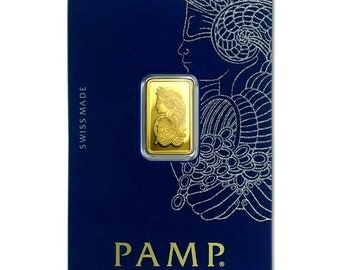 2,5 gramos de oro fino Pamp Suisse .9999 Lady Fortuna Veriscan en ensayo