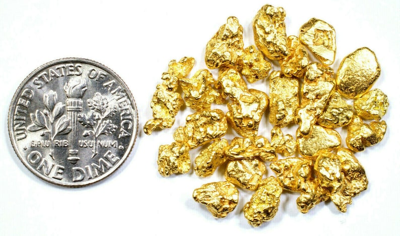 1.000 Grams alaskan yukon bc natural pure gold nuggets #6 mesh free shipping
