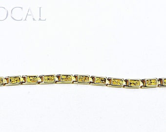 Gold Nugget Bracelet "Orocal" B6MM14L Genuine Hand Crafted Jewelry - 14K Gold Casting