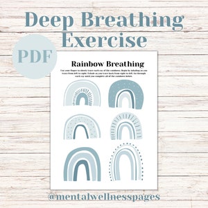 Rainbow Breathing | Deep Breathing Exercise | Mindful Breathwork | Printable Therapy Tool | Self-Help | Emotional Regulation Technique