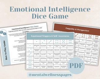 Emotional Intelligence Dice Game, Group Therapy, Ice Breaker Classroom Activity, Emotional Regulation Journal Prompts, Teen Mental Health