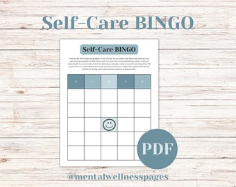 Self-Care BINGO | self care printable | wellness | self love reminder | self care tracker | self help | self care worksheet | therapy tool