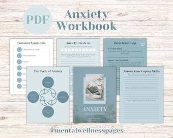 Anxiety Workbook | Anxiety Coping Skills | Anxiety Relief | Therapy Resources | Therapy Tools | Therapy Worksheets | Anxiety Therapy