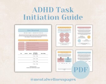 ADHD Task Initiation Guide, Time Management, ADHD Planner, Time Blocking, Goal Setting, Task Tracker, Accountability Partner, Motivation