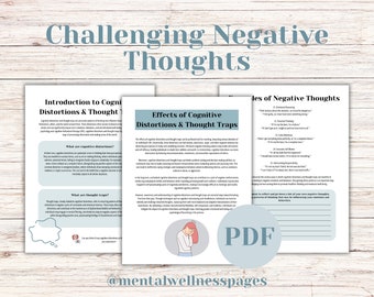 Desafía los pensamientos negativos / Distorsiones cognitivas / Pensamiento negativo / Ayuda para la depresión / Afrontamiento de la ansiedad / Cognitivo conductual / Estrés