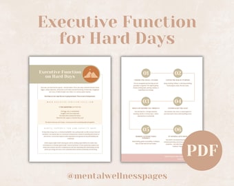 Executive Function for Hard Days, Self Sabotage, ADHD Therapy Tool, Discipline Mindset, Cognitive Restructuring, Stop Procrastination