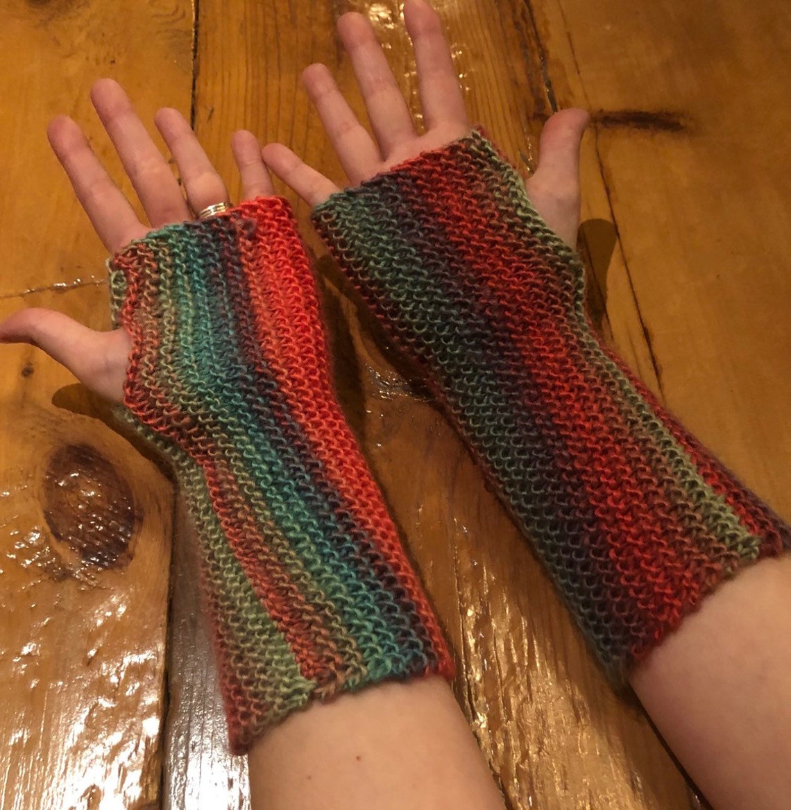 Rainbow Pastel Fingerless Gloves Etsy