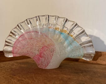 Murano art glass fanned napkin holder