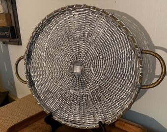 Vintage Woven Metal Tray