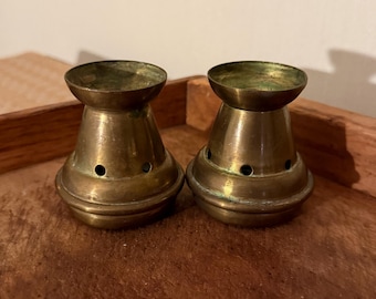 Matched Pair of Vintage Brass "Bove" Style Candle Followers
