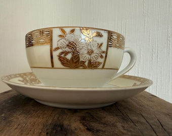 Antique Noritake Teacup & Saucer Set
