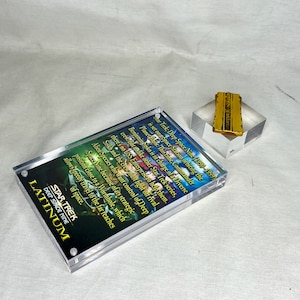 Star Trek, Deep Space Nine, tira de latinum de metal prensado en oro, réplica de utilería, metal, placa, soporte para objetos, firmada, numerada, edición limitada