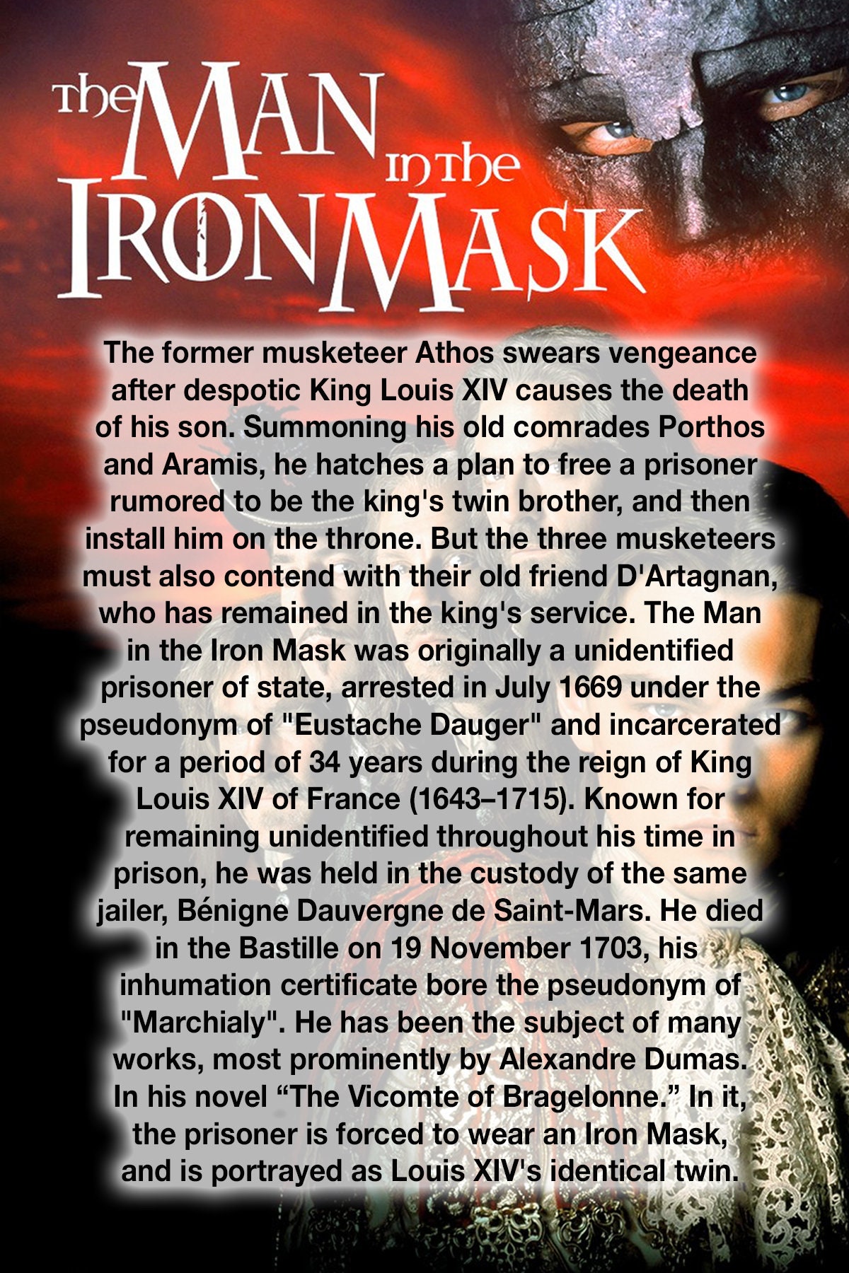 鉄仮面の男、樹脂製マスク、実物大レプリカ、サイン入り、番号入り