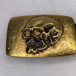 Tomb Raider, Skull Belt Buckle, Real Prop Replica, Metal, Gold, Leather Belt, Signed, Numbered, Limited Edition