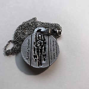 Shroud Of Turin Pendant Silver Metal comes with Free Shroud Book and Chain