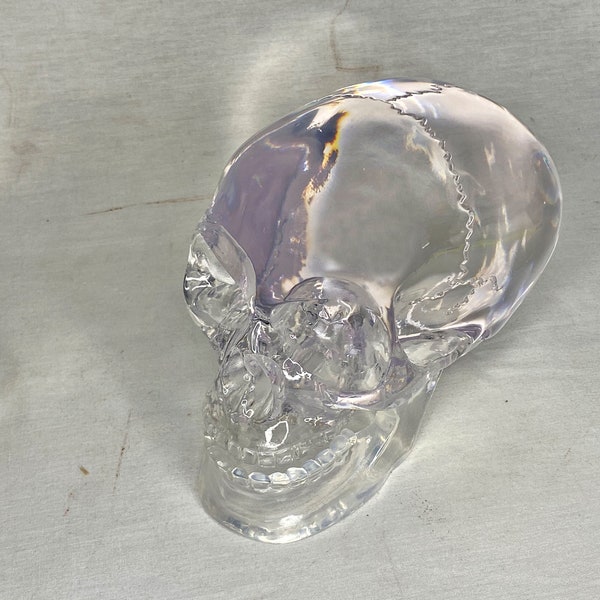 Mitchell Hedges Ancient Crystal Skull Replica, Acrylique massif, Livre de couleurs gratuit, Signé, Numéroté, Édition limitée