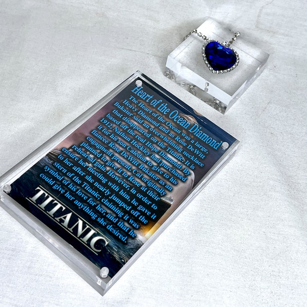 Titanic, Heart of the Ocean Necklace, Real Prop Replica, Display Plaque, Item Stand, Signed, Numbered, Limited Edition