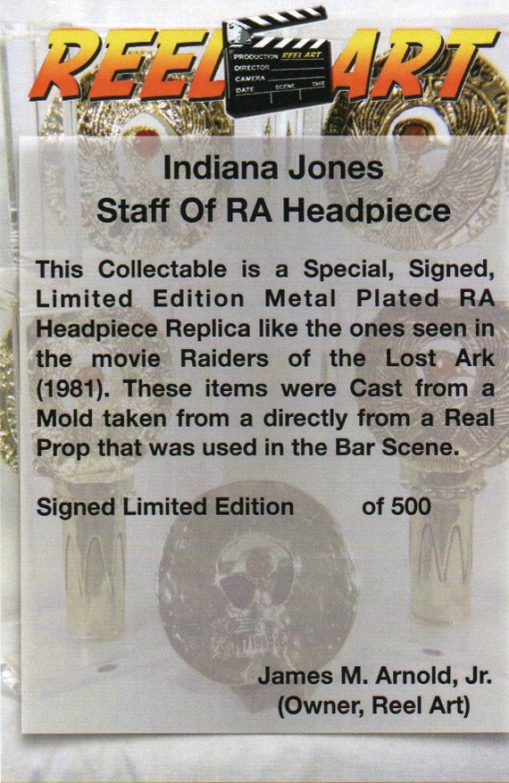 Indiana Jones RA Headpiece, Antique Gold, Solid Metal, Red Jewel, Staff  Stand and Display Plaque at 's Entertainment Collectibles Store