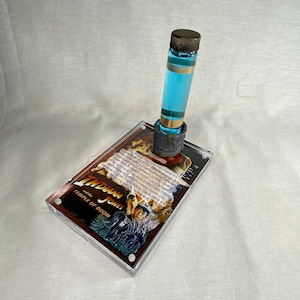 Indiana Jones Temple of Doom, Antidote Vial Replica, With Jungle Stand, Acrylic Display Plaque