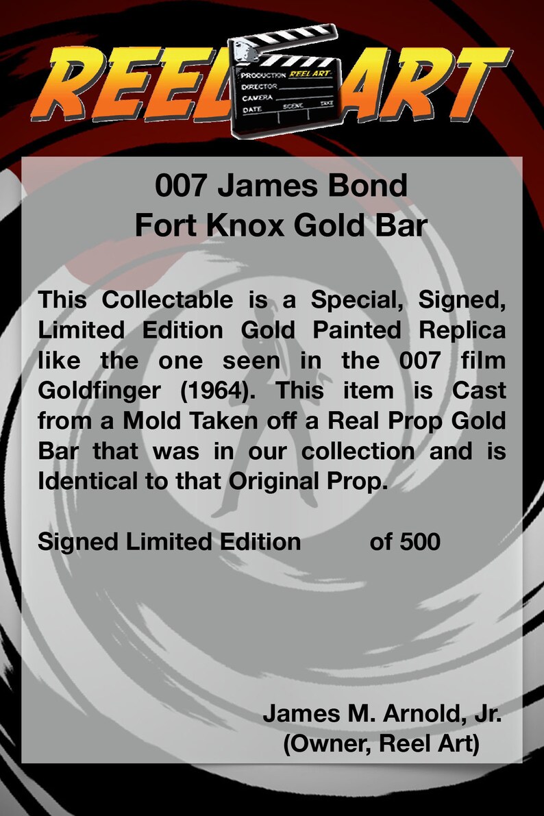 Goldfinger Fort Knox Gold Bar Prop Replica Solid Resin Etsy
