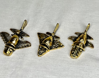 Ancient Aircraft Flying Machine Set, Aztec, Mayan, Inca, Metal, Signed, Numbered, Limited Edition