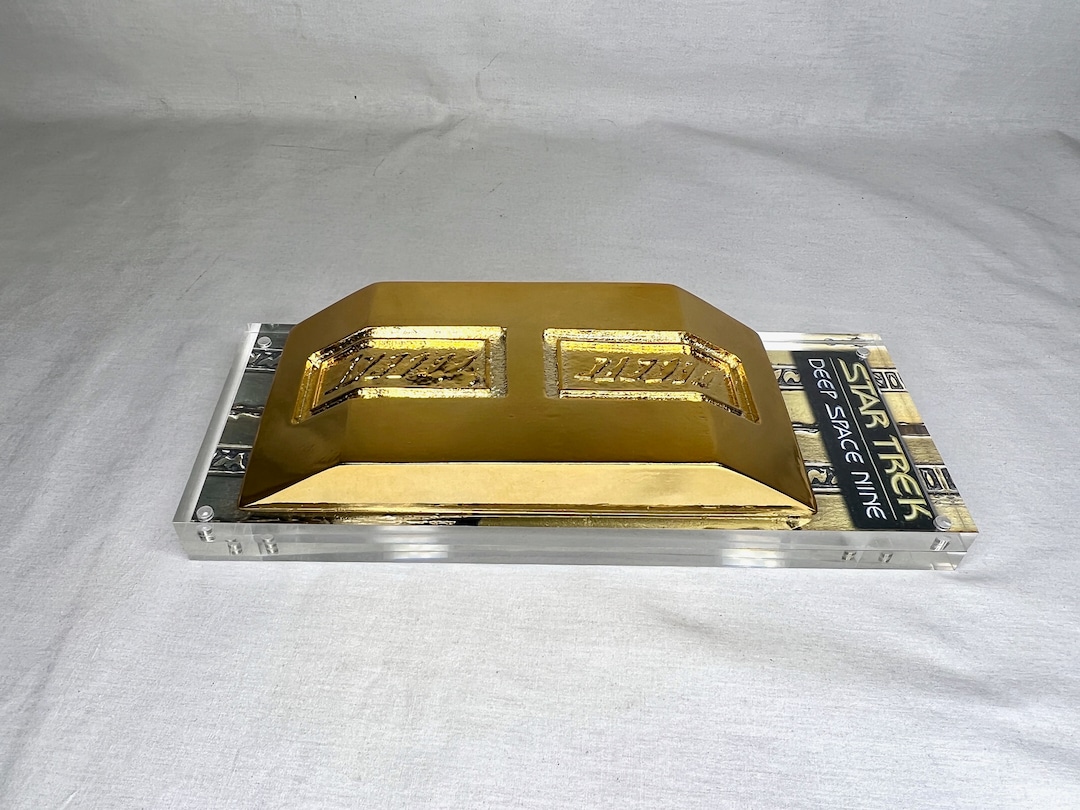 Star Trek, Deep Space Nine, Gold Pressed Latinum Brick, Real Prop Replica, Solid Resin, Gold