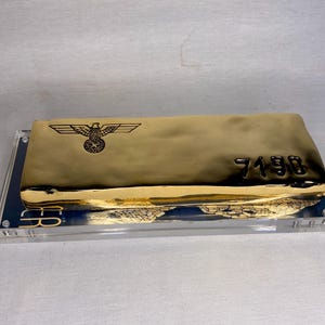 007, Goldfinger, Lake Toplitz Hoard Gold Bar, Prop Replica, Metal, Gold Plated, Display Plaque, Signed, Numbered, Limited Edition