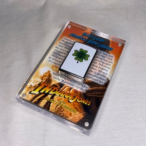 Indiana Jones, Elsa Lucky Shamrock Zippo Lighter, Acrylic Display Plaque, Numbered, Signed, Limited Edition