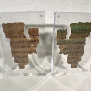 St John Fragment the Oldest New Testament Piece Papyrus Replica, With Acrylic Display Plaque