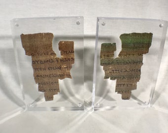 St John Fragment the Oldest New Testament Piece Papyrus Replica, With Acrylic Display Plaque