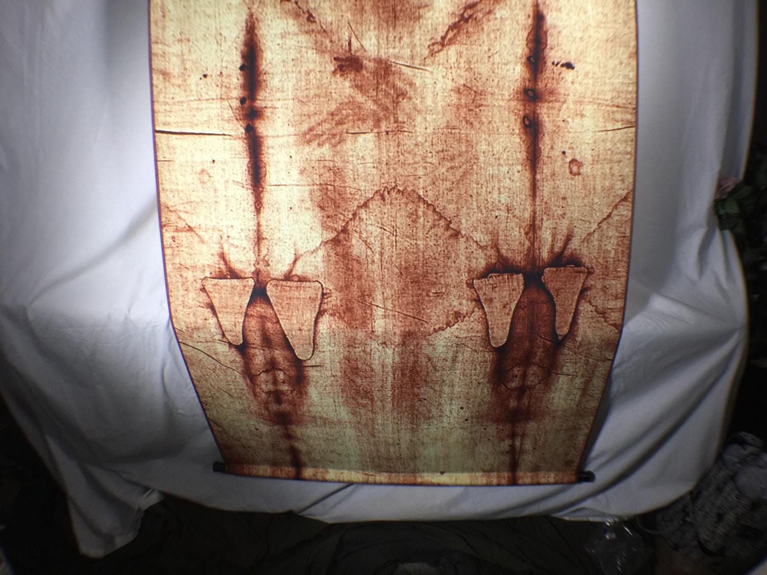Shroud of Turin, Full Size Body, Sepia on Linen Cloth, 6 X 3 Feet, Book ...