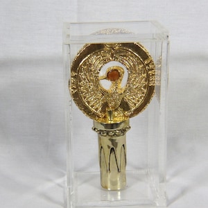Indiana Jones, Staff of RA Headpiece, Plated Gold, Stand, Red Jewel and Case