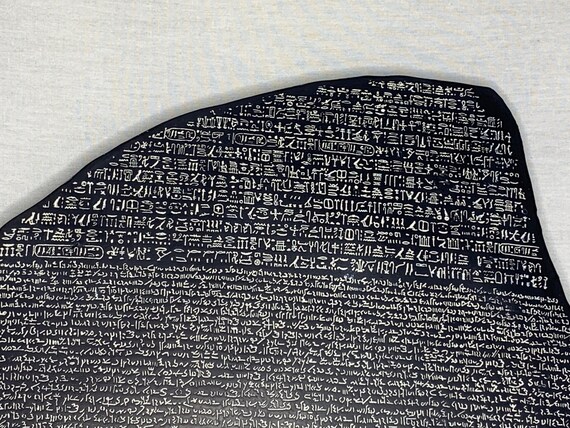 Hieroglyphen Entschlüsselung Rosetta Stein Stein von Rosette Replikat