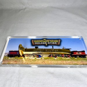 Union Pacific Transcontinental Railroad Gold Spike, Real Relic Replica, Gold Plated, Solid Metal, Display Plaque, Signed, Numbered, Edition