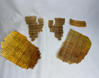 4 Piece Biblical Papyrus Fragment Set, St John, Pauline Epistle, Revelations, Gospel Jesus Papyrus Replica