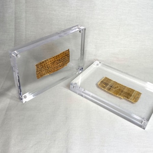 The Gospel of Jesus' Wife, Papyrus Fragment, Ancient Biblical Replica, With Pamphlet and Acrylic Display Plaque