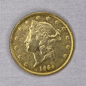 Sahara, 1864 Double Eagle Gold Coin, Real Prop Replica, Gold Plated, Solid Metal, Limited Edition