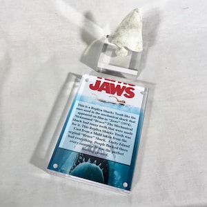 Jaws, Bruce Shark Tooth, Solid Resin, Acrylic Display Plaque and Item Stand, Signed, Numbered, Limited Edition