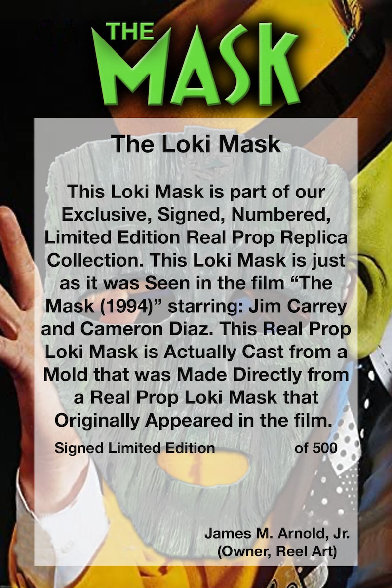 Loki Mask the Mask Jim Carrey Cameron Diaz With Clear - Etsy