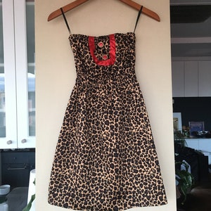 Sexy Spitalfields Leopard Print Strapless Dress - Rockabilly, Party XS/S