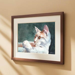 Original Painting, 9.4 x 12.6 inches, Original Watercolor, Art, Cat Painting, Drawing, Cat, Red Flame, Animal Lover, Gift,  Studio Milamas