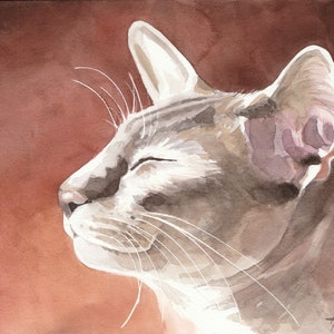 Siamese Cat, Original Watercolor Painting, 9.4 x 12.6 inch, Art, Cat, Cat Painting, Watercolor Cat, Animals, Gift, Studio Milamas