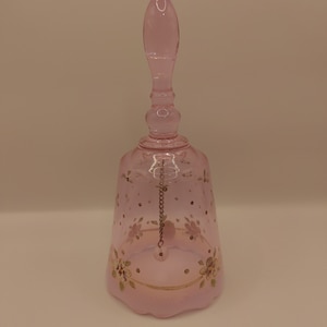 Pink Fenton Floral Bell with original sticker