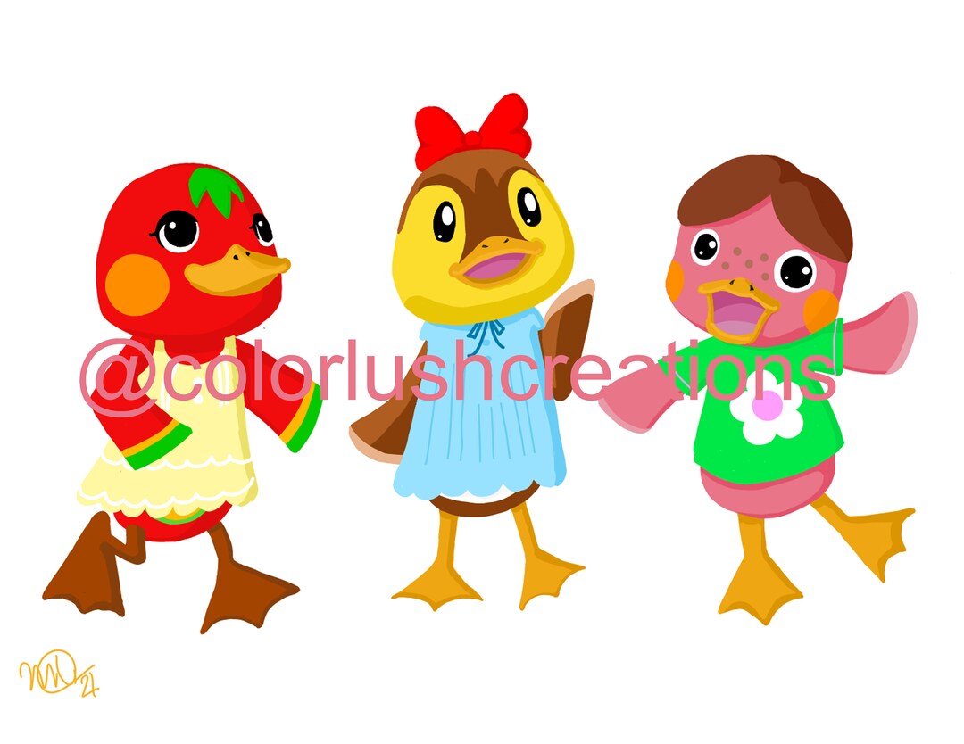 Animal Crossing Ketchup Molly and Freckles Printable Poster Etsy