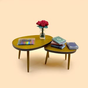 Miniature wooden table 2pcs/set Miniature furniture Dollhouse miniature home decoration Gift for her Wall decor