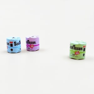 Rolo de papel higiênico em miniatura (6 peças), mini rolo de toalha, casa de bonecas, decoração de casa, miniaturas diorama
