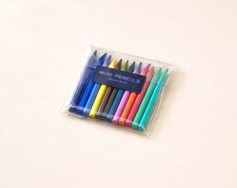 Mini crayon set, Dollhouse miniature art supply, Tiny stationery prop, Cute desk decor, Gift for crafters