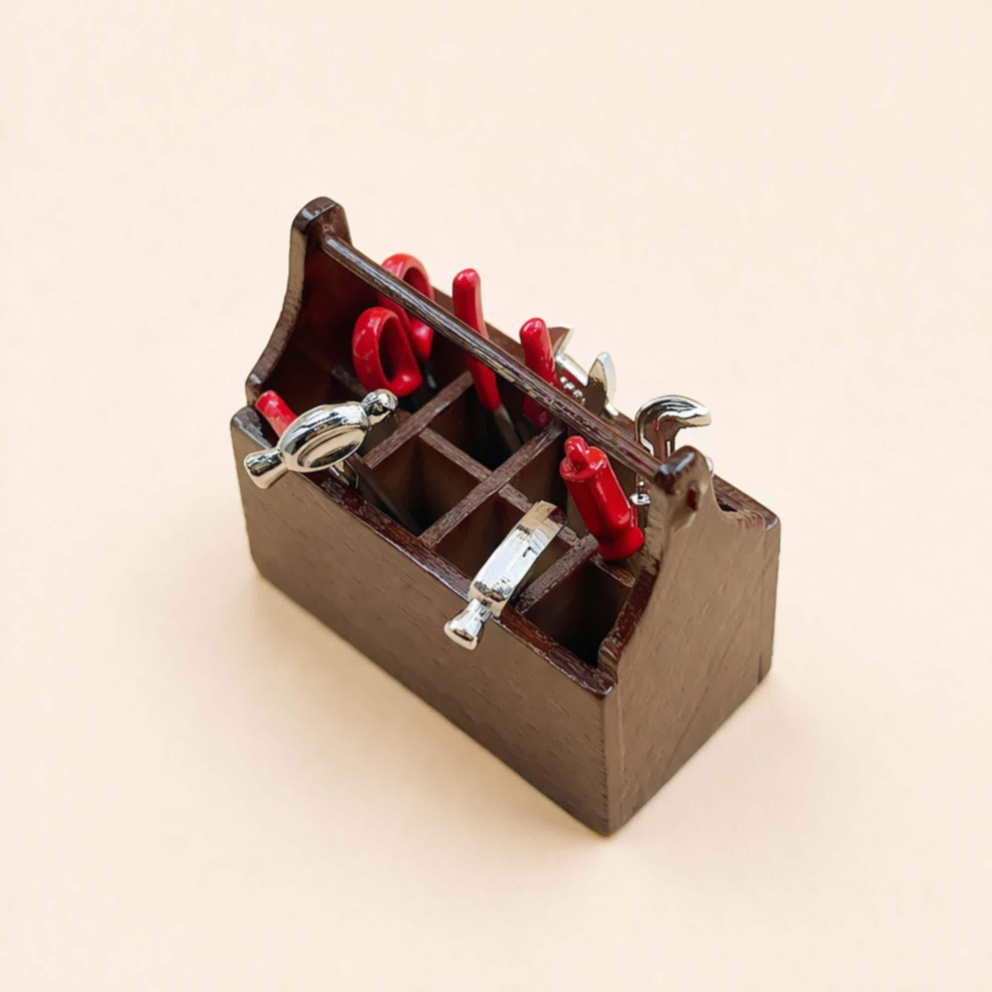 Mini Tools Merch Miniature Tool Set With Toolbox, Dollhouse Workshop Tools, Tiny Hammer ...