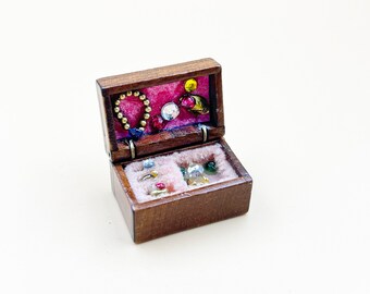 Miniature Jewelry Box Dollhouse miniature home decoration Gift for her Wall decor Anniversary gifts